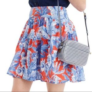 J. Crew Floral Tiered Miniskirt